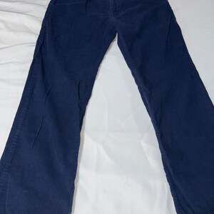 Orvis Corduroy Pants Mens 36x30 Blue Straight Leg Flat Front 5 Pockets